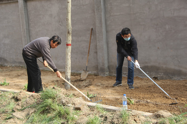 米乐官网师生到贺阳国际中小学参加劳动