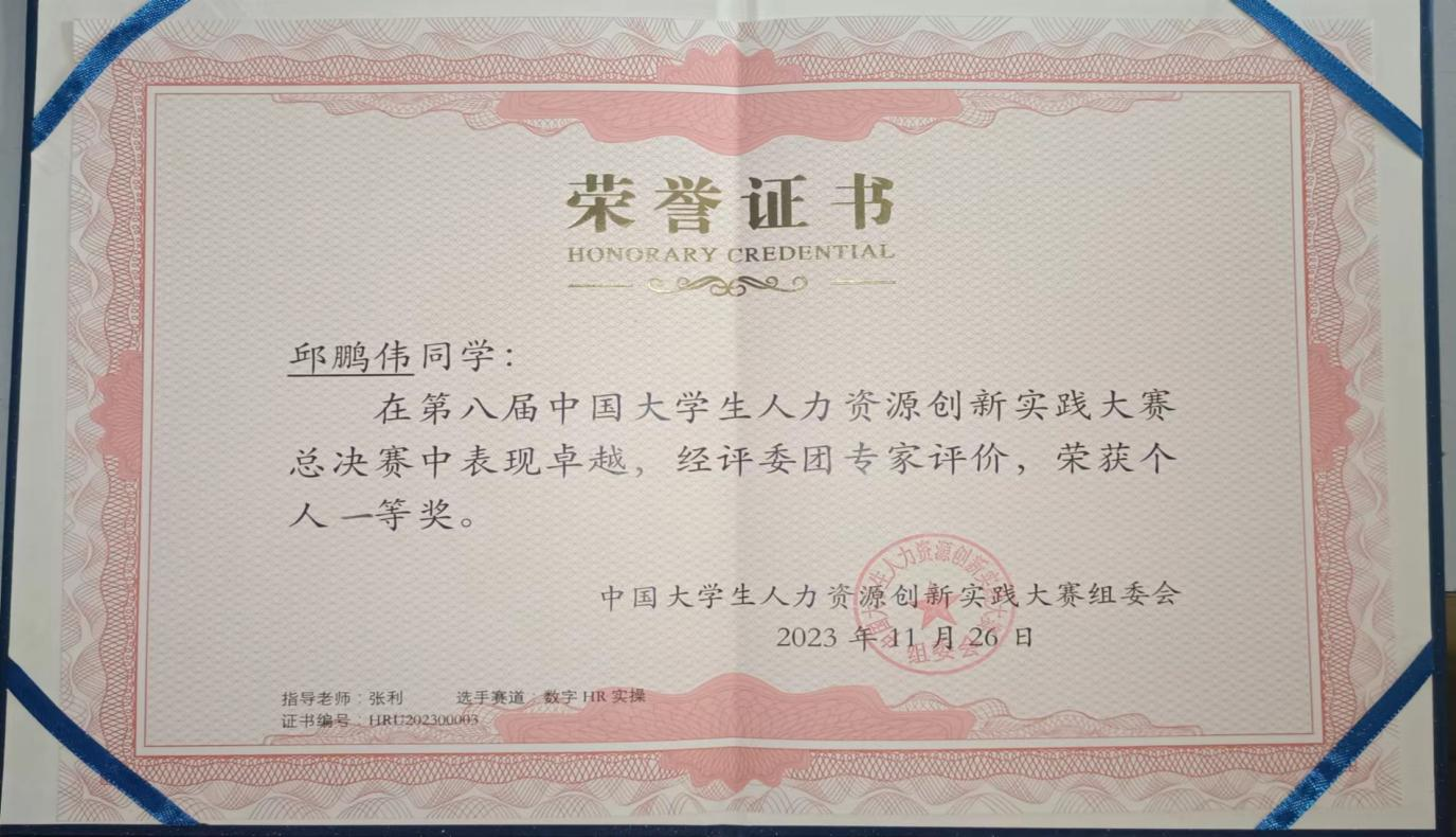 米乐mile官方网站‖管理学院‖喜报：热烈庆祝我院人力资源管理专业学生参加第八届HRU中国大学生人力资源创新实践大赛总决赛荣获团体二等奖！！！