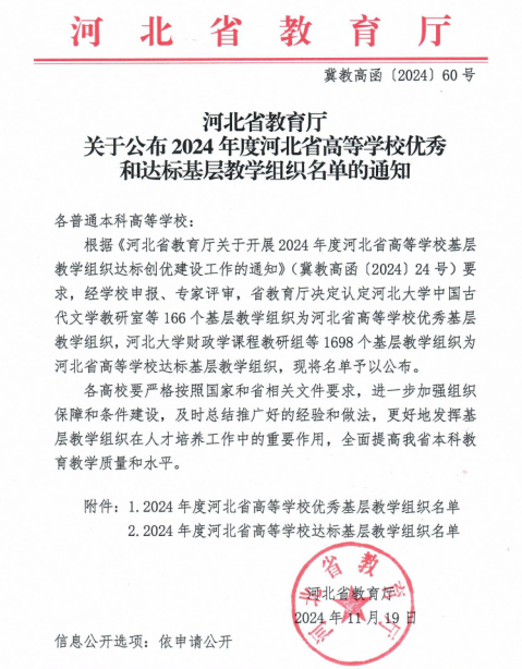 喜报！米乐官网省级基层教学组织达标创优工作圆满收官