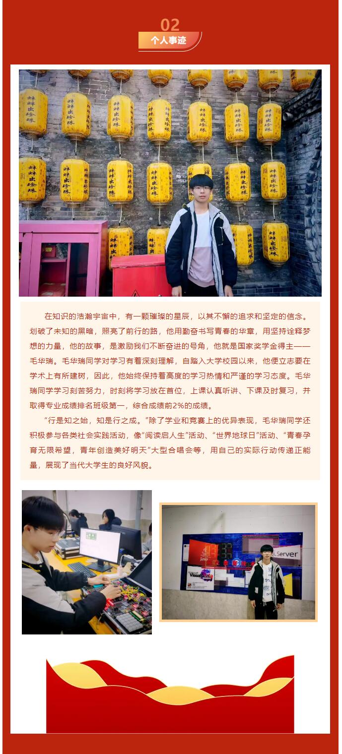 【逐梦青春  砥砺前行】｜信息科学与工程学院｜国家奖学金获得者风采展示：毛华瑞