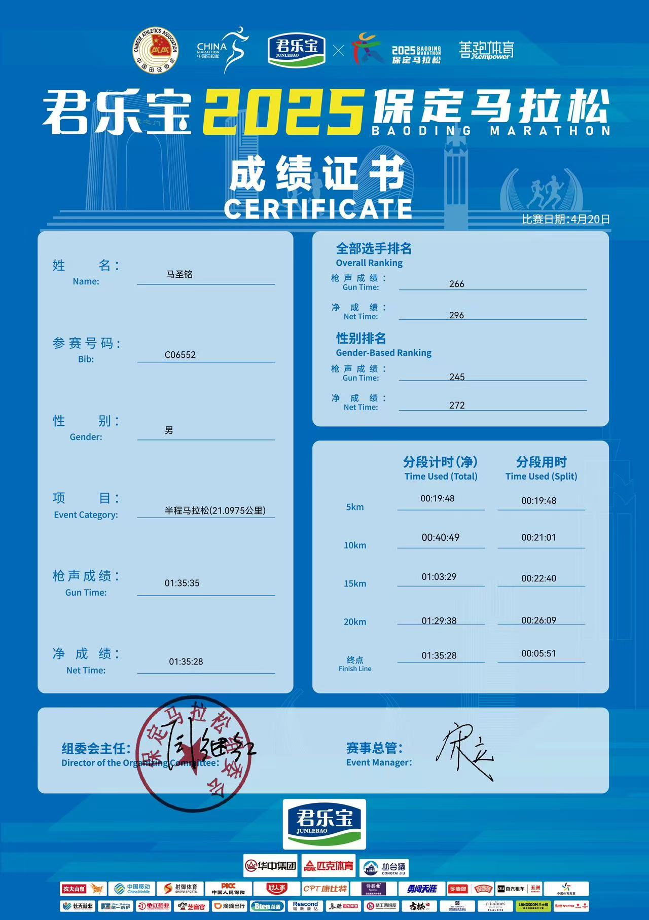喜报|米乐官网学子在君乐宝2025马拉松比赛中斩获佳绩