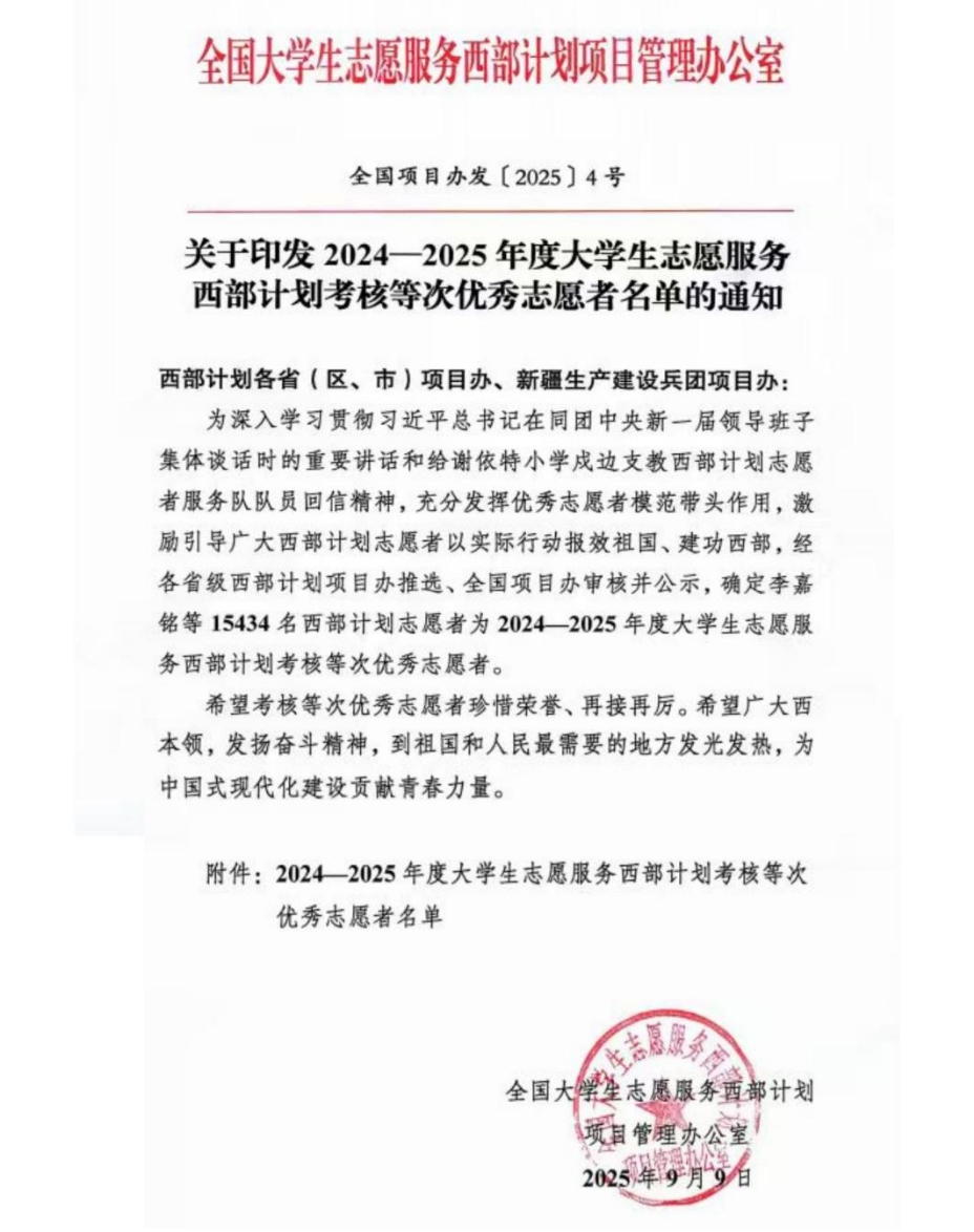 以青春赴使命 以奉献显担当——米乐官网9名西部计划志愿者获评全国优秀