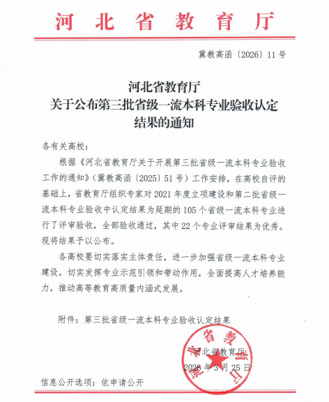 喜报！米乐mile官方网站电子信息工程专业顺利通过 河北省第三批省级一流本科专业验收