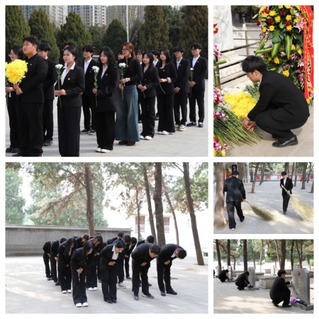 缅怀革命先烈 传承红色基因 米乐mile官方网站艺术学院开展清明扫墓活动