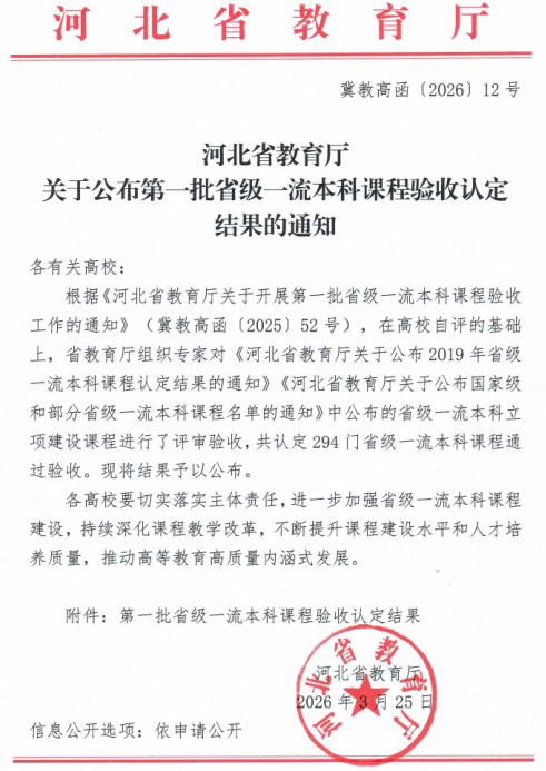 米乐官网5门课程全部通过第一批省级一流本科课程验收